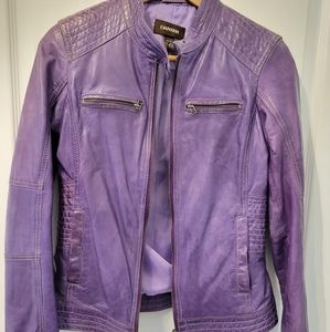 Genuine leather moto jacket